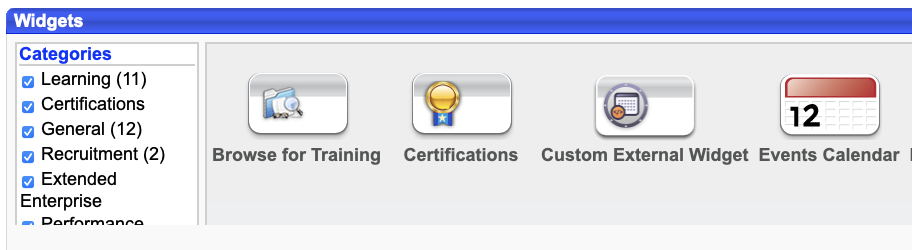 Custom Page configuration for Custom External Widgets